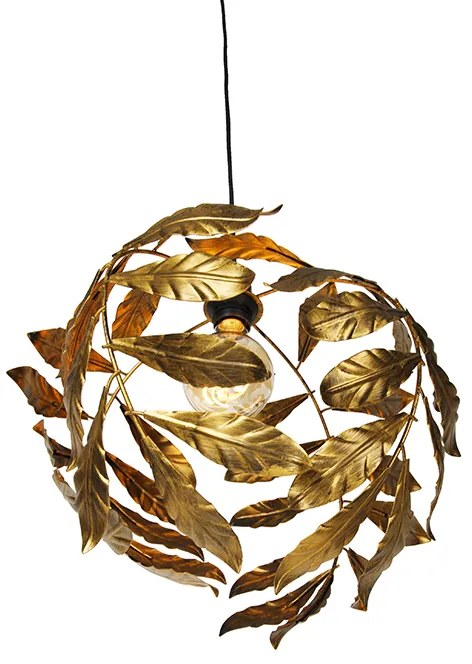 Candeeiro de suspensão vintage dourado antigo 40 cm - Linden