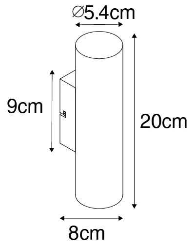 Candeeiro de parede moderno em aço 2-luzes - Jeana