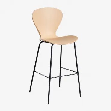 Taburete Alto Uit ↑75 Cm & Negro & Polipropileno Castanho Trigo & Polipropileno - Sklum