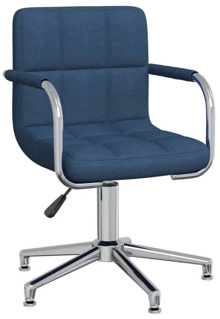 vidaXL Cadeira de jantar giratória tecido azul