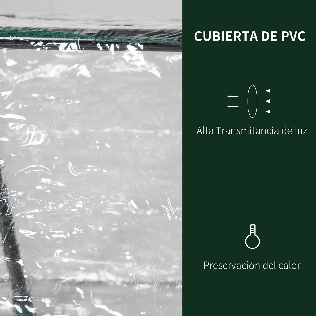 Estufa 119x60x60cm Estufa de Jardim com 2 Janelas Enroláveis para Cult
