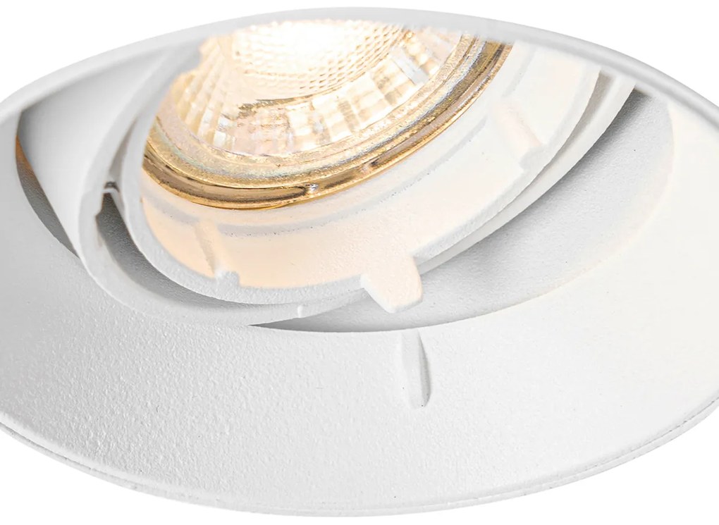 Conjunto de 6 Focos Embutidos Modernos Branco GU10 Redondo Sem Aro - Oneon
