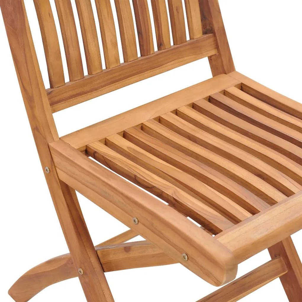 Cadeiras de jardim dobráveis c/ almofadões 8 pcs teca maciça