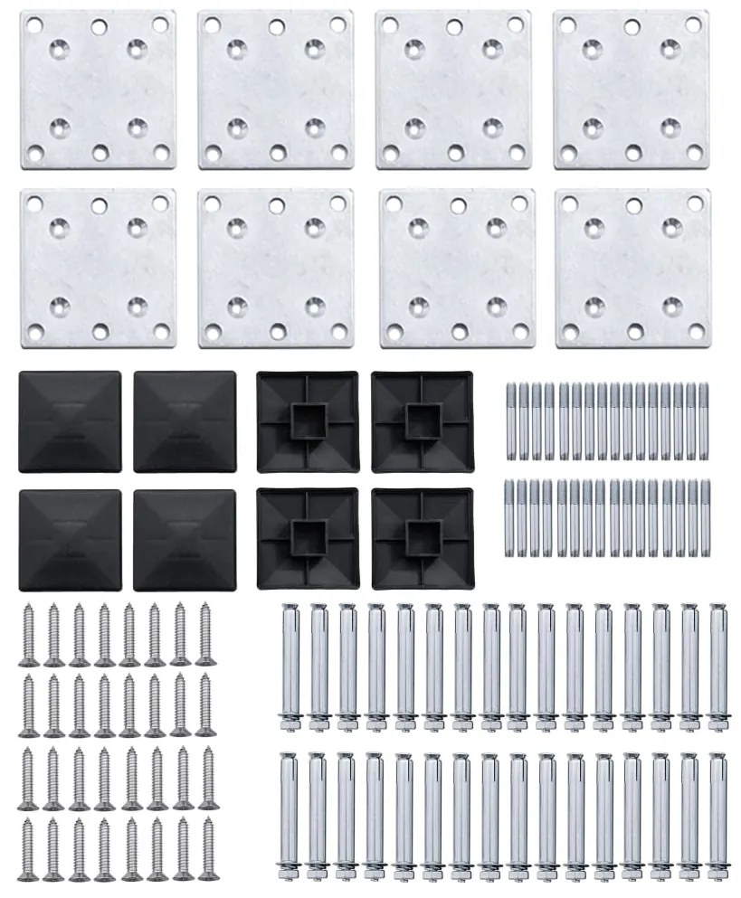 Conjunto de painel de vedação WPC 1138x(105-186) cm preto