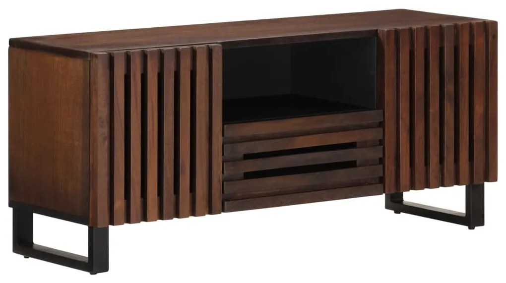 vidaXL Móvel de TV 100x34x46 cm madeira de mangueira maciça castanho