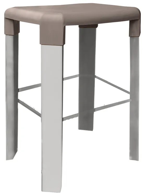 Banco OSLO 65H, Perna Alumínio - Pack 16 unidades, Turtle Dove