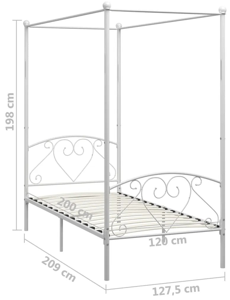 Estrutura de cama com dossel metal 120x200 cm branco