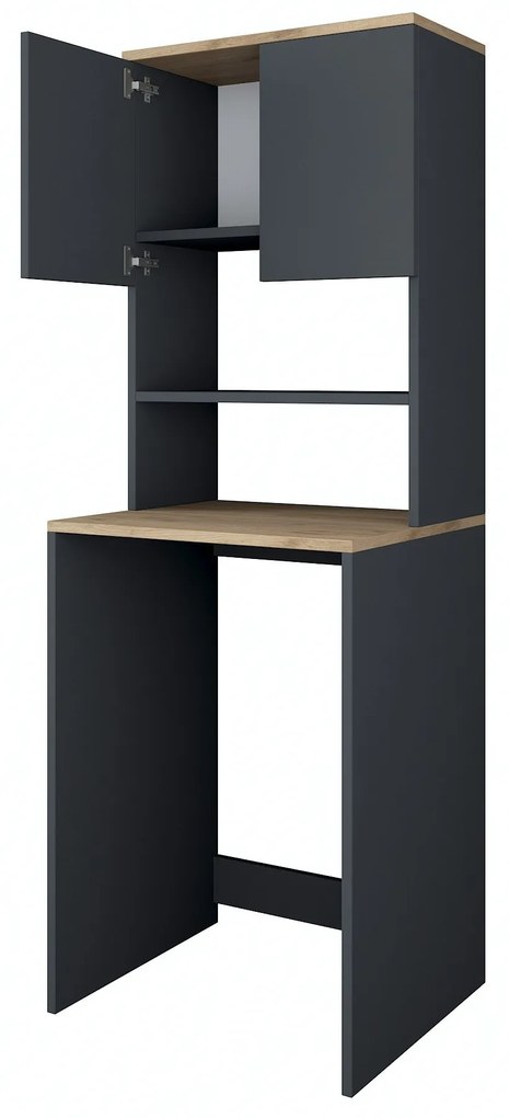 **** Armário para Máquina de Lavar KD101 – Nogueira Antracite – 65x183