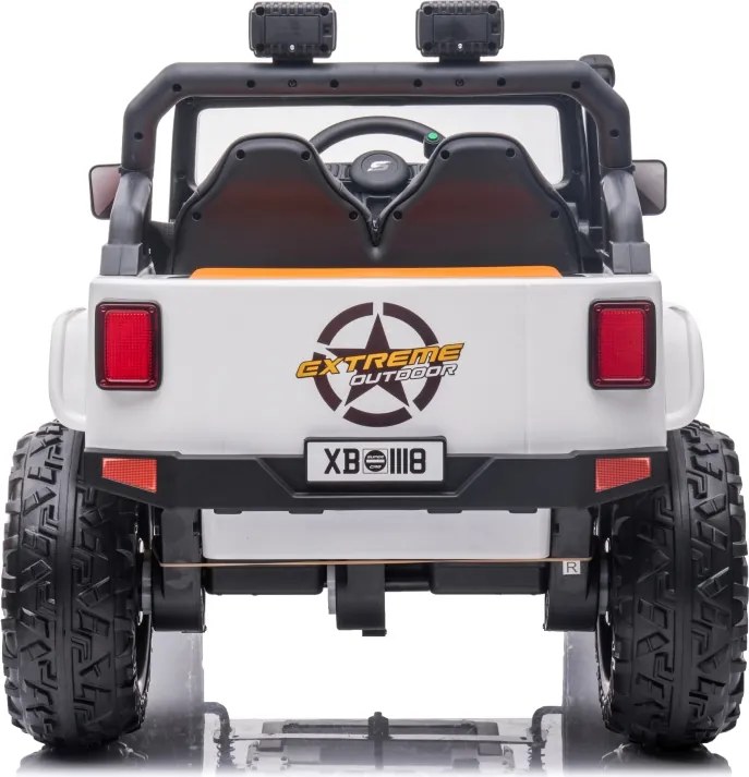 Jipe elétrico para Crianças 24V 4x4 Jeep Monster Rodas de espuma EVA, assento Couro ecológico Branco