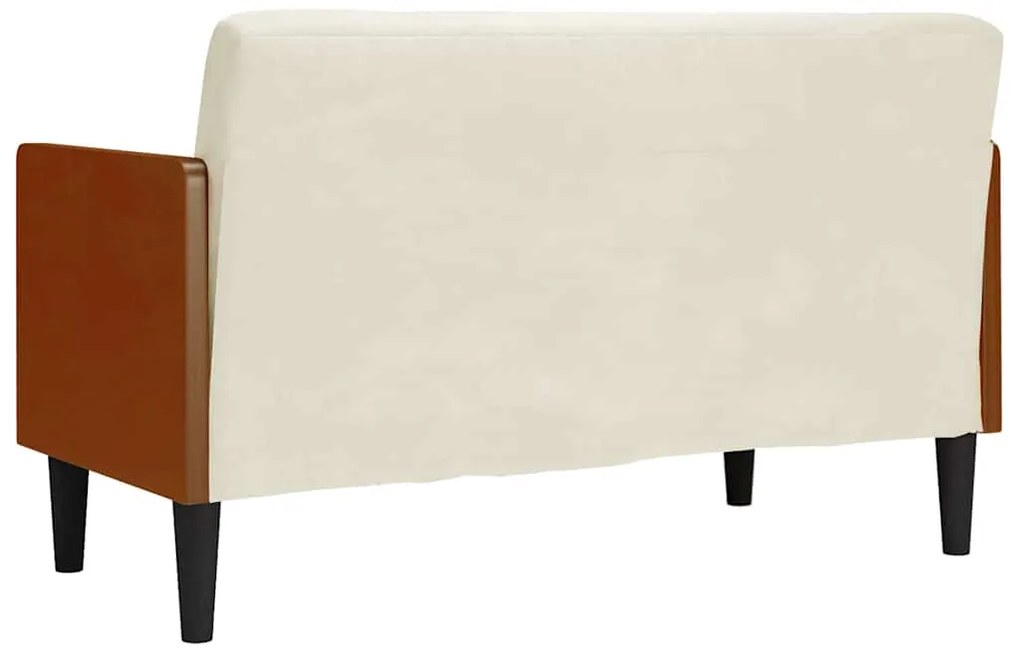 Sofá-luvas com rolos 110 cm veludo creme