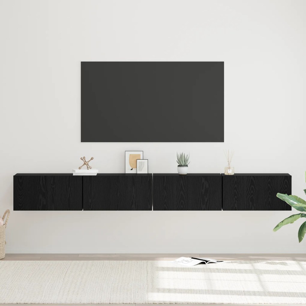 Conjunto de móvel de TV com armazenamento com porta 4 pcs Carvalho Pre