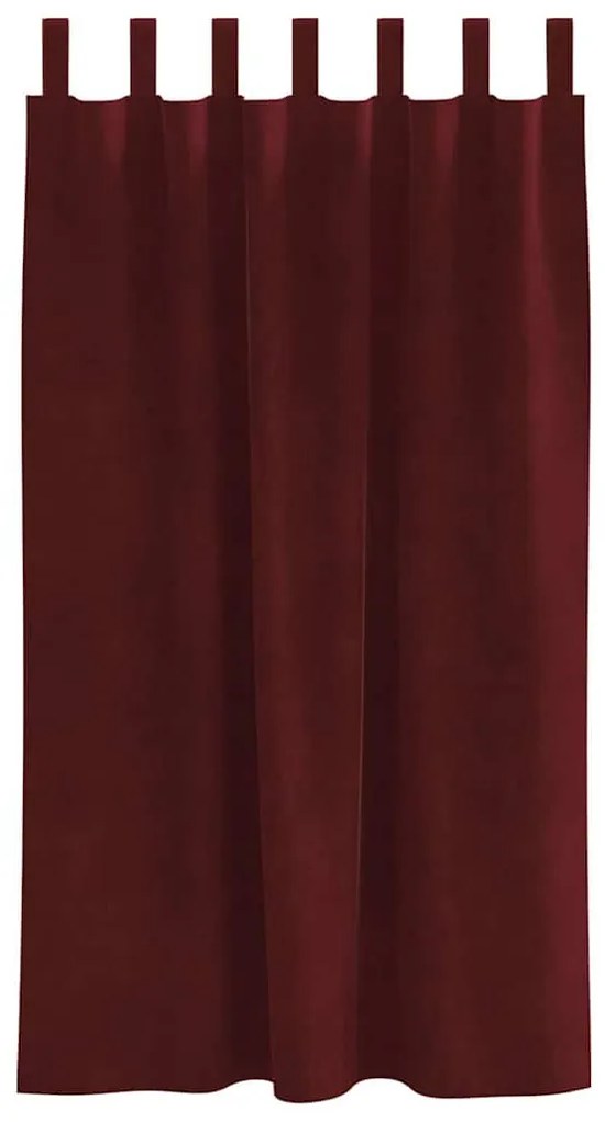 Cortinas Blackout vidaXL com Laços de Pendurar 2 pcs Bordô Veludo