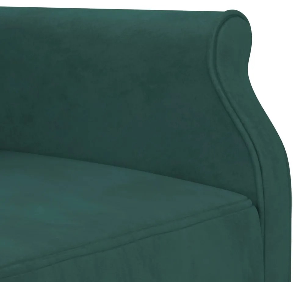 Sofá-cama em forma de L 271x140x70 cm veludo verde-escuro