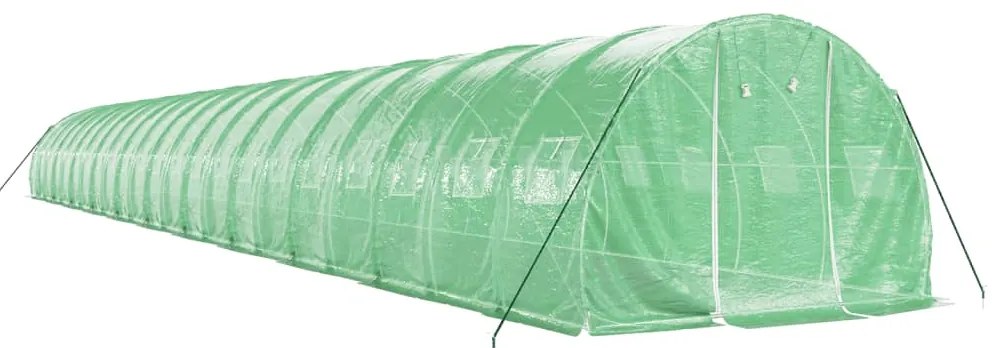Estufa com estrutura de aço 66 m² 22x3x2 m verde
