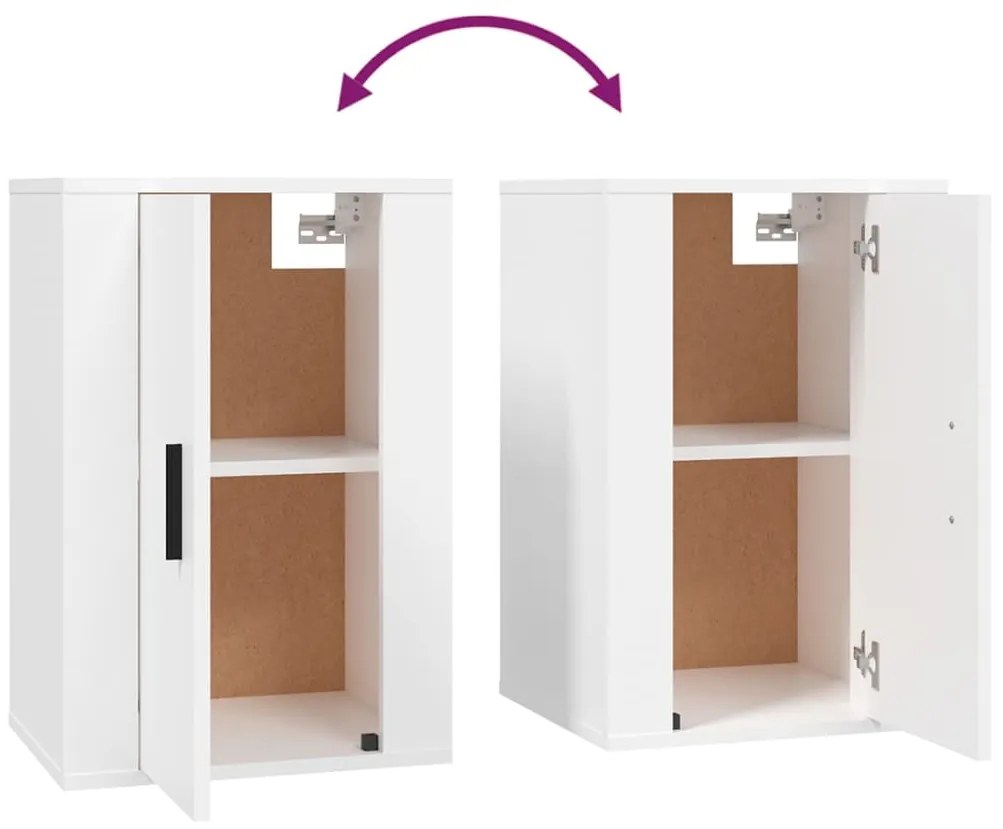 Conjunto móveis de TV 3 pcs madeira processada branco