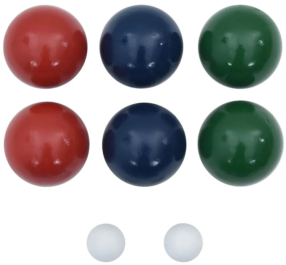 Conjunto bolas de boccia 8 pcs c/ saco transporte pinho maciço