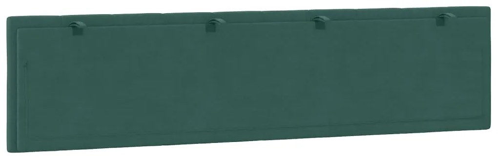 Almofadão de cabeceira 200 cm veludo verde-escuro