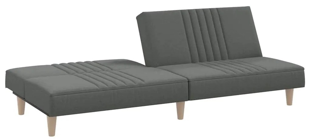 Sofá-cama tecido cinzento-escuro