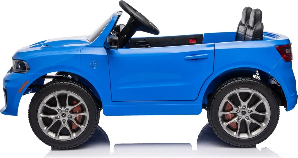 Carro elétrico para Crianças 2 a 5 anos, 12V Dodge Durango Rodas de espuma EVA, assento Couro ecológico e Comando Azul
