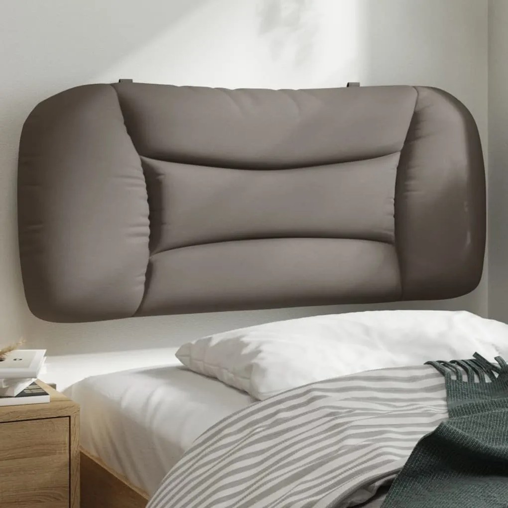 vidaXL Almofadão de cabeceira 80 cm tecido cinzento-acastanhado
