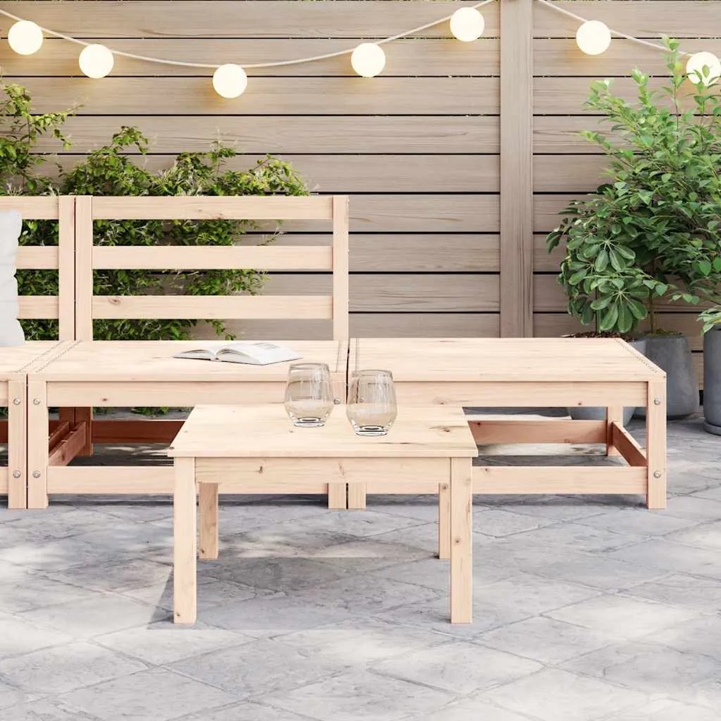 2 pcs conjunto lounge de jardim pinho maciço