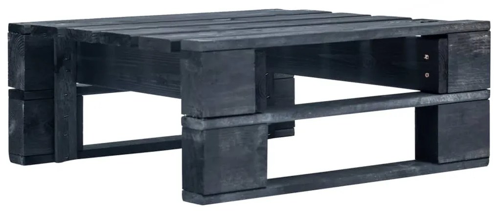 6 pcs conj. lounge paletes c/ almofadões pinho impregnado preto