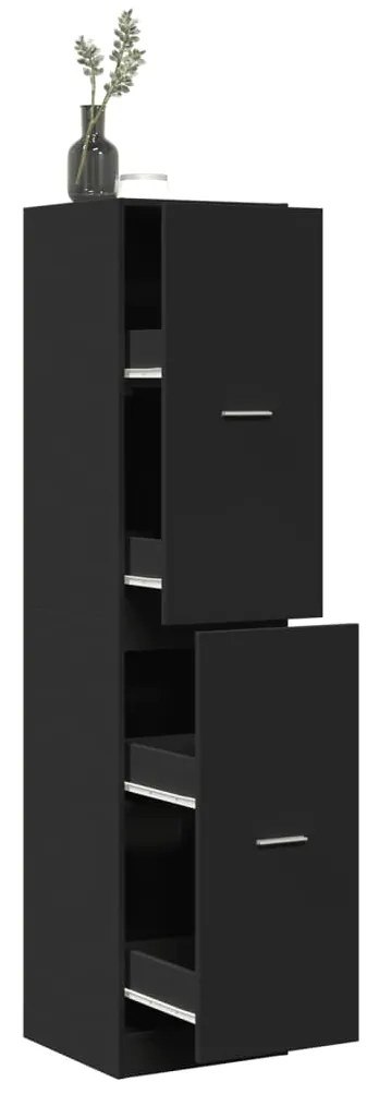 vidaXL Armário boticário 40x41x174,5 cm derivados de madeira preto
