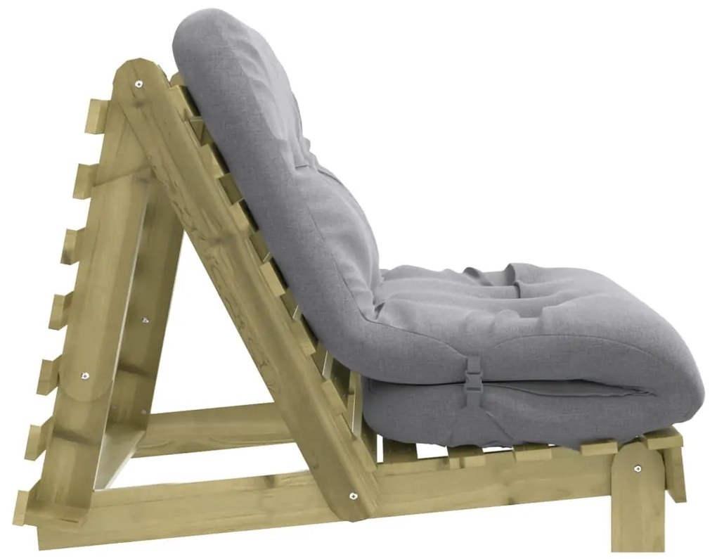 Sofá-cama futon com colchão 100x206x11 cm pinho impregnado