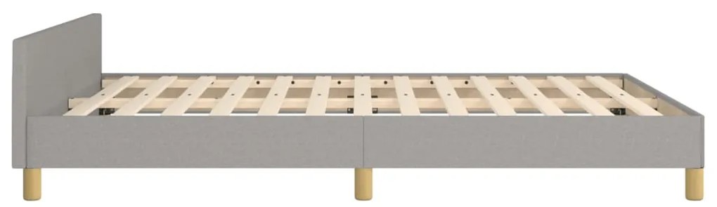 Estrutura de cama sem colchão 140x190 cm tecido cinzento-claro