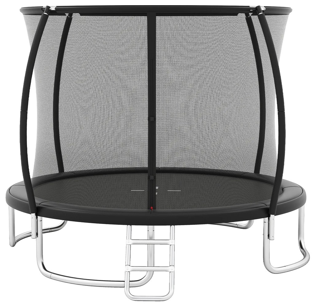 Trampolim retangular 3 em 1 com escada, cesta de basquete e gol de futebol, trampolim infantil verde