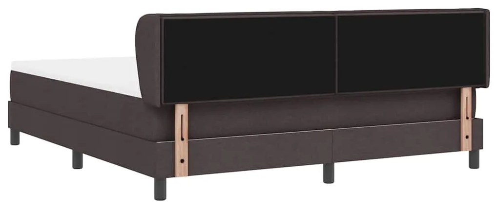 Cama Box com Colchão vidaXL Castanho Escuro 180x200 cm Tecido