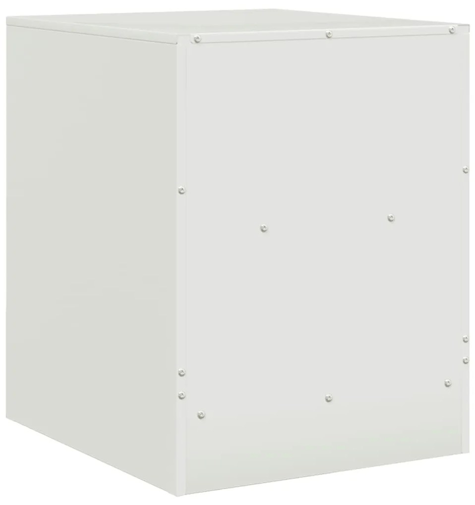 Mesa de cabeceira 34,5x39x44 cm aço branco