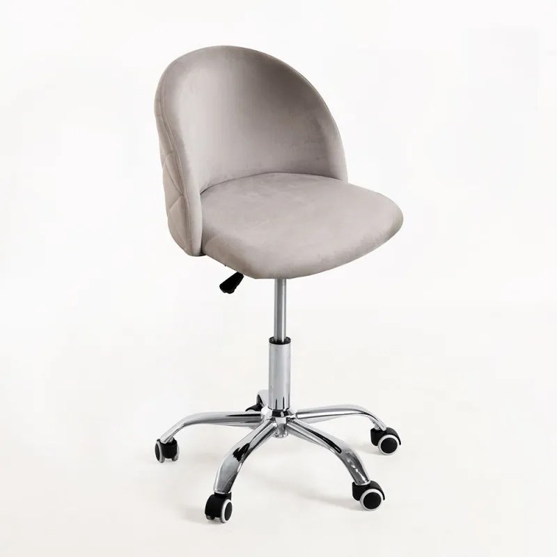 Cadeira Vint Veludo Office - Cinza