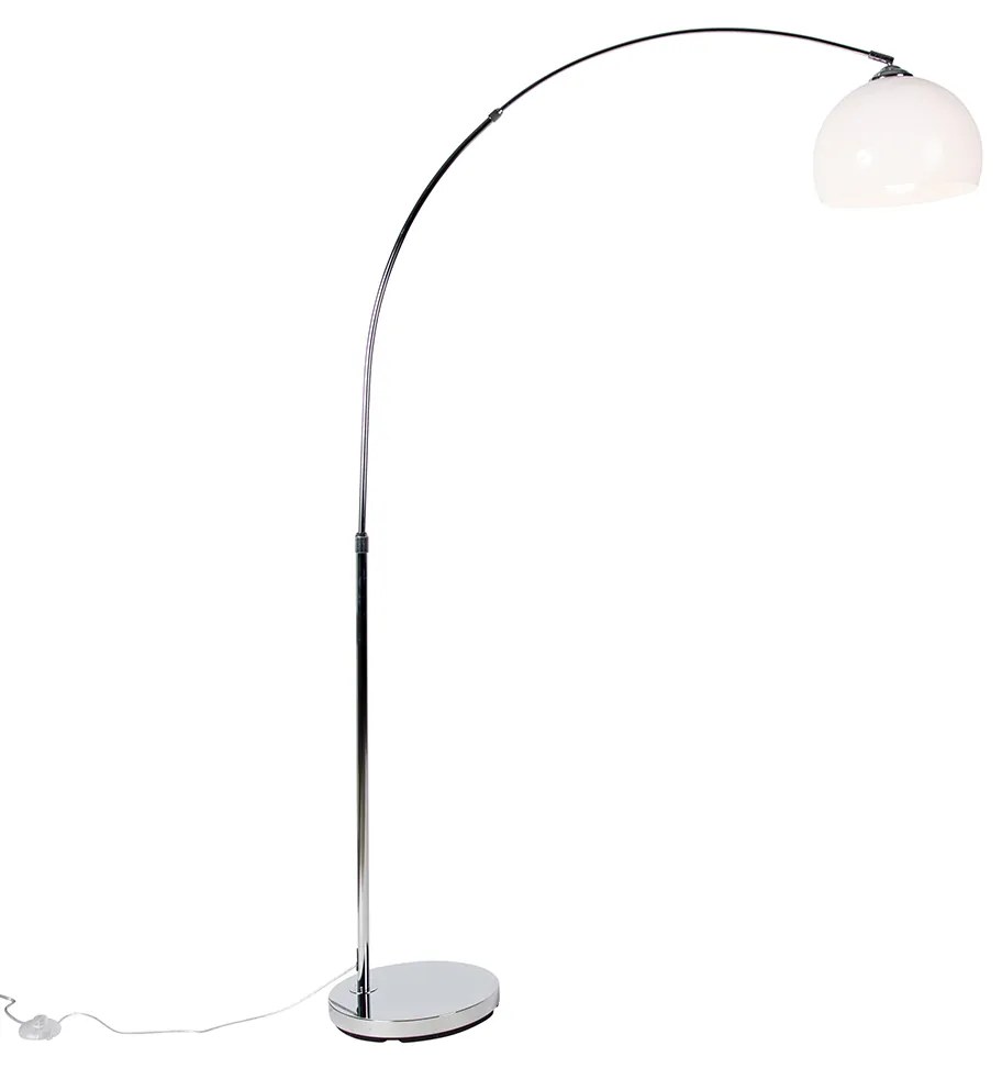 LED Candeeiro de arco inteligente cromado com cúpula branca incl. Wi-Fi A60 - Arc Basic Moderno,Design,Retro