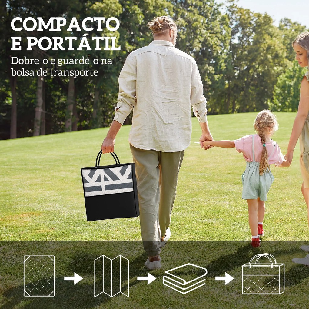 Tapete de Exterior 182x274 cm Tapete Reversível com Desenho Geométrico