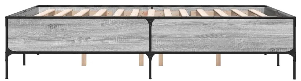 Estrutura de cama 140x200 cm derivados de madeira/metal