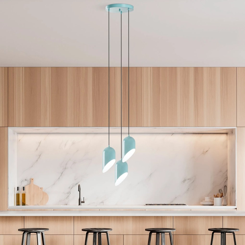 Chandelier Kesik – Turquesa – Diâmetro 40 cm