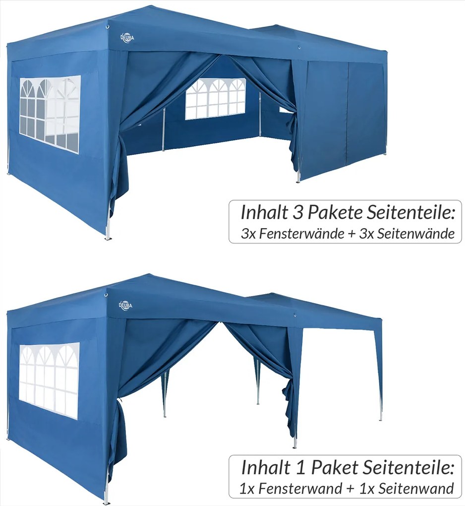 Conjunto de 2 paredes laterais dobráveis para Tenda (NÃO NCLUÍDO) 6 x 2 m Azul