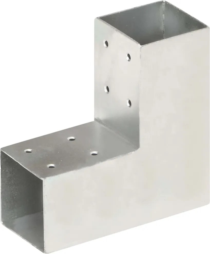 vidaXL Base para poste em forma de L 71x71 mm metal galvanizado