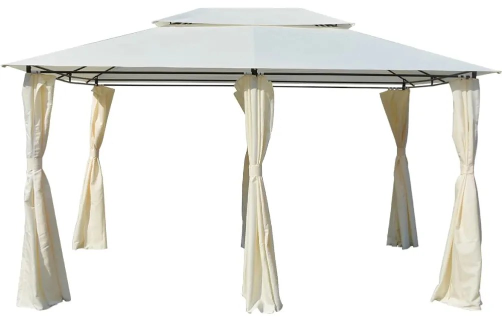 Tenda de jardim com cortinas 4x3 m branco