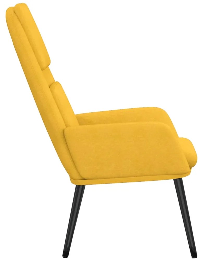 Cadeira de descanso tecido amarelo mostarda