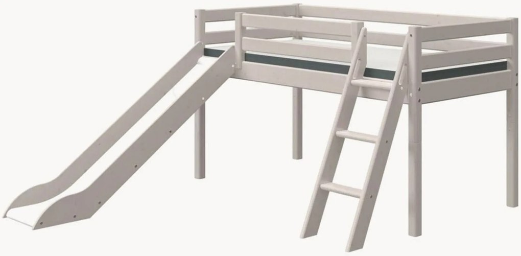 Cama alta para crianças em madeira de pinho com escorrega Classic