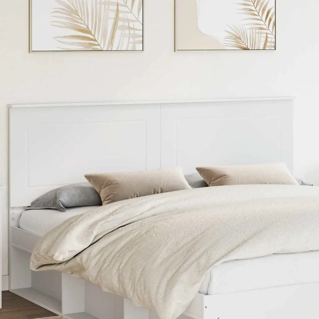 vidaXL Cabeceira com cabeceira Branco 180 cm Madeira processada