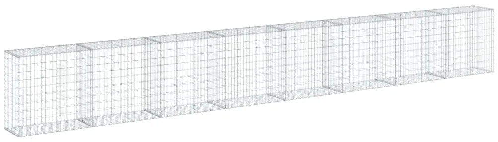 Cesto gabião com cobertura 800x50x100 cm ferro galvanizado