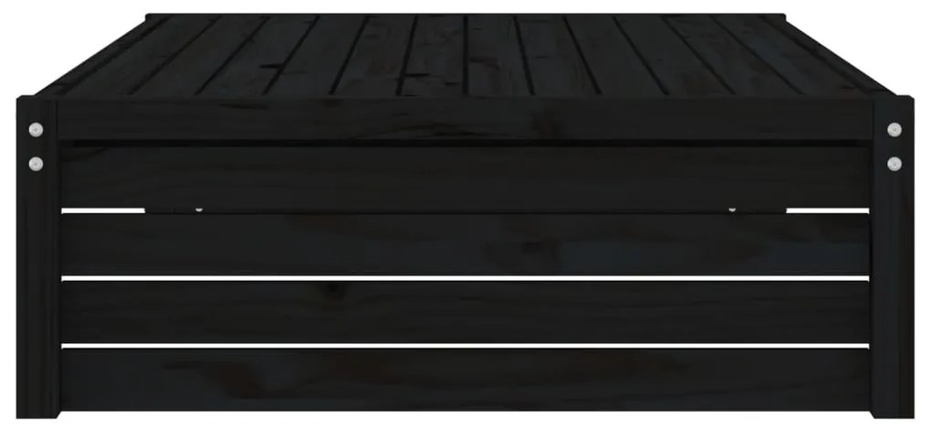 Apoio de pés para jardim 120x80 cm pinho maciço preto