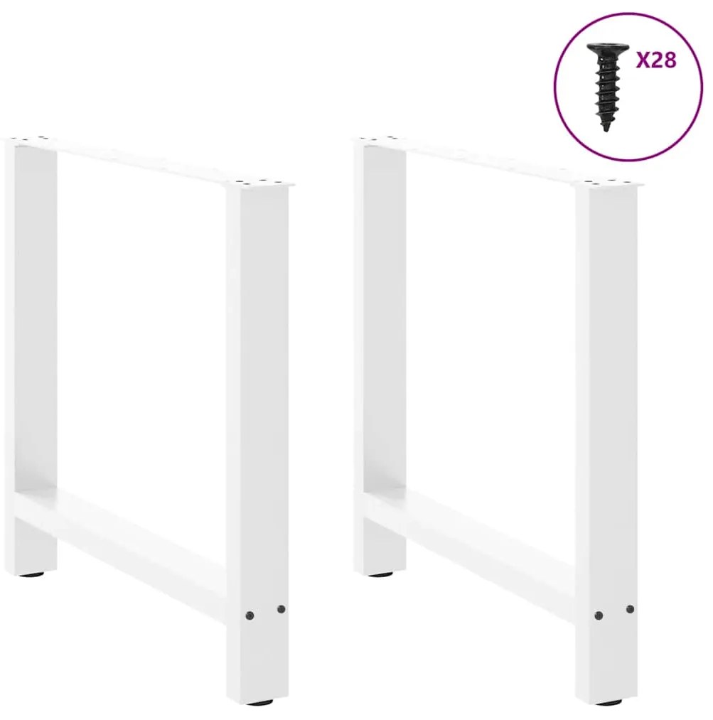 Pés para mesa de jantar , 2 peças, 70x(72-73) cm, branco, aço