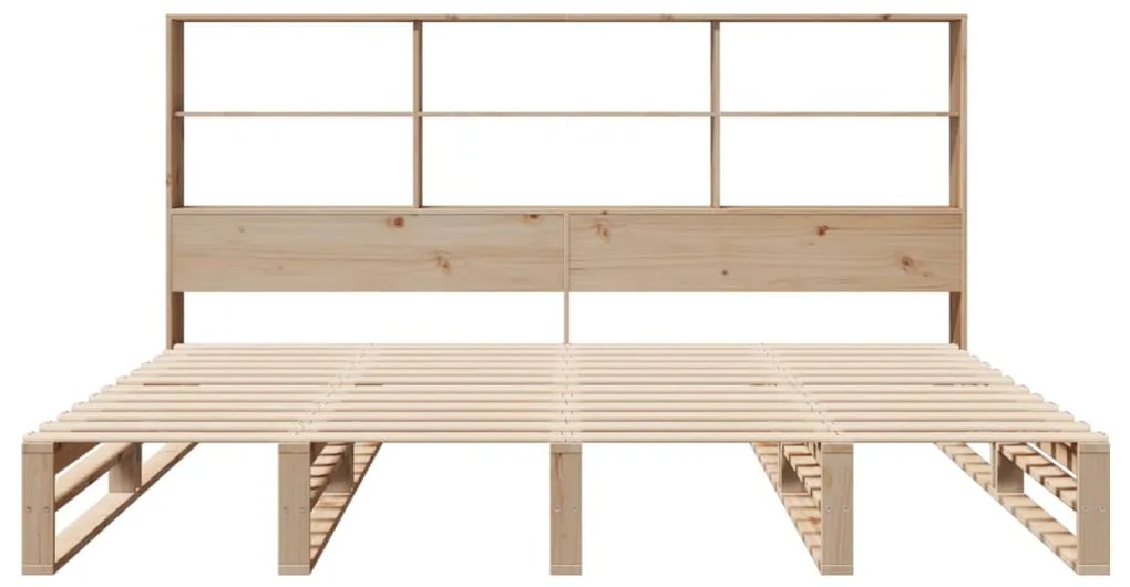 Cama com estante sem colchão 200x200 cm madeira maciça