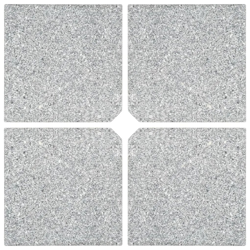Placas peso guarda-sol quadradas 4 pcs granito 100 kg cinzento
