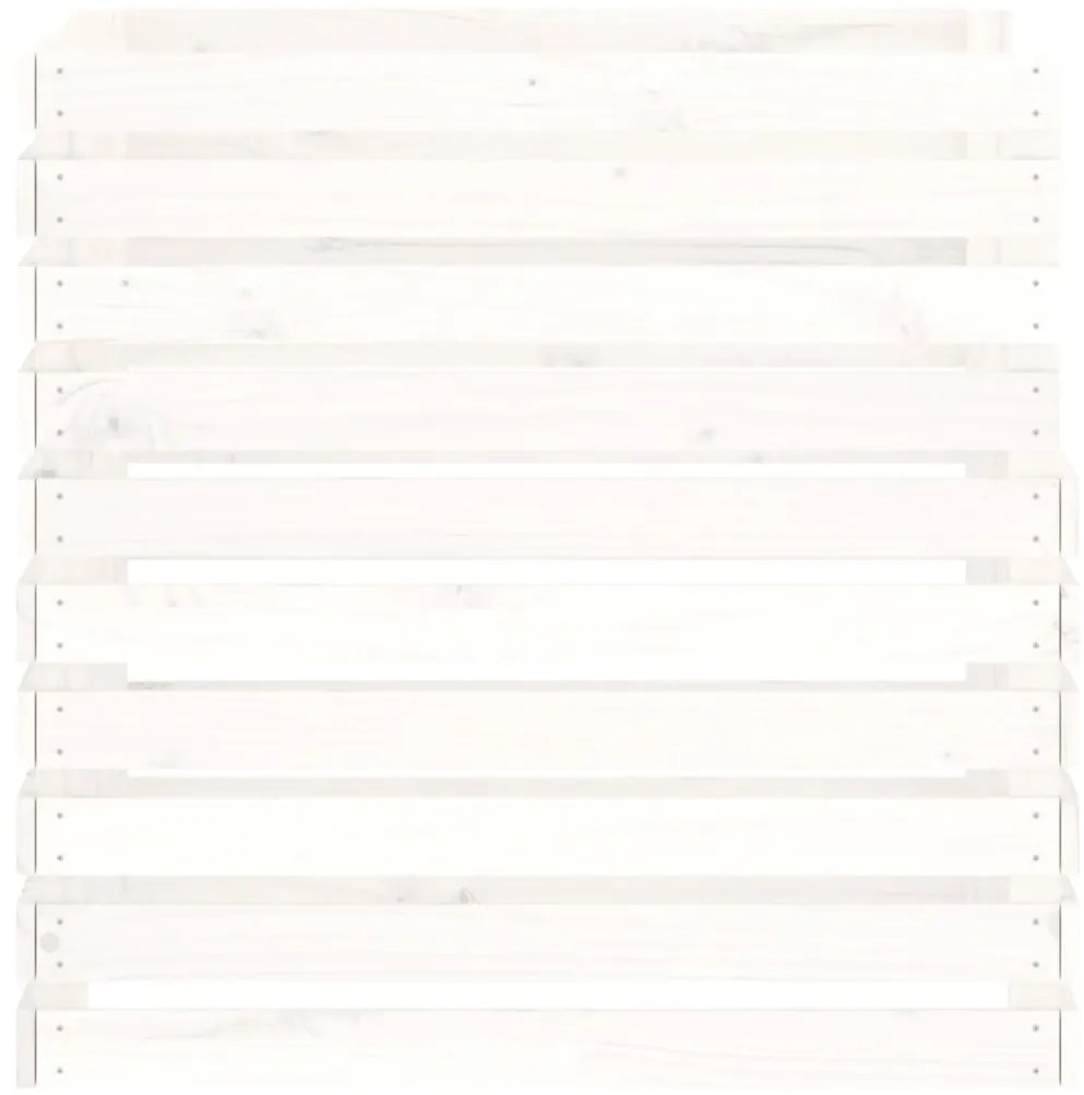 Compostor 80x80x78 cm madeira de pinho maciça branco
