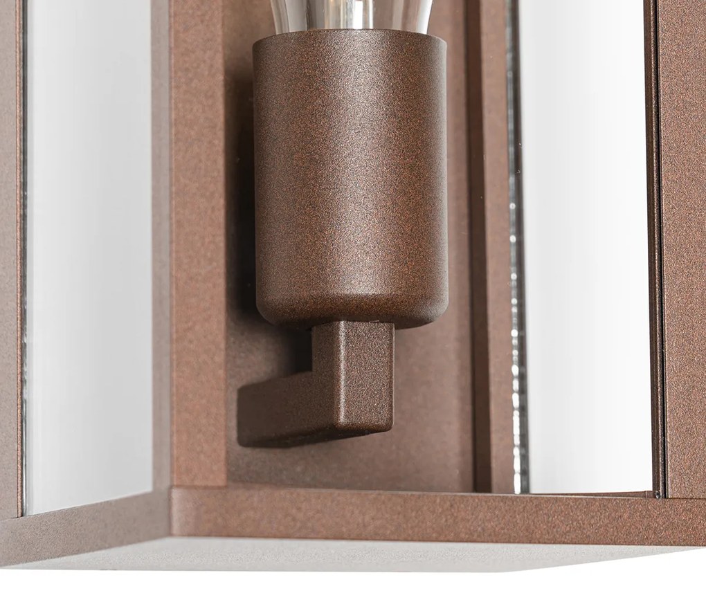 LED Candeeiro de Parede Inteligente Castanho Ferrugem 26 cm IP44 c/ Wifi ST64 - Charlois Industrial